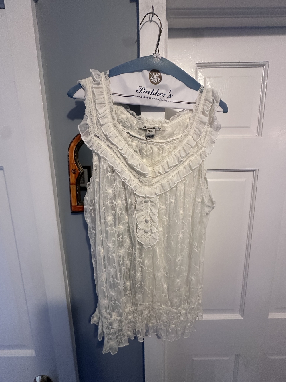 American Rag Cream Ruffled Lace Sleeveless Camisole - 3X